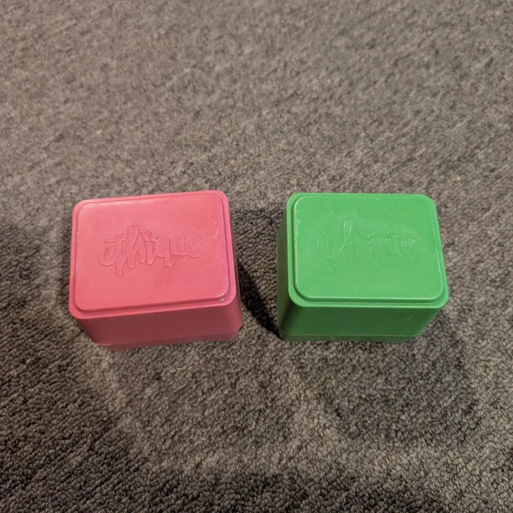Ethique Pink Green In-Shower Containers Shampoo Conditioner Bars‎ - Plastic-Free
